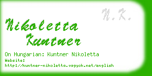 nikoletta kuntner business card